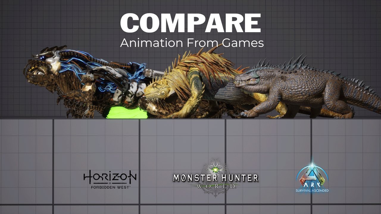 Rockbreaker vs Great jagras vs Fasolasuchus | The Creature Motion of 3 Top Games
