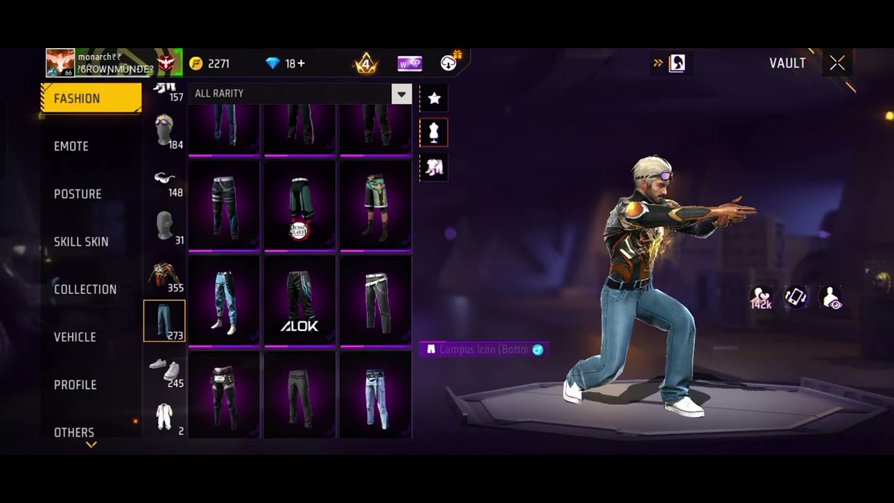 God lvl dress combination in Free fire non toup id player