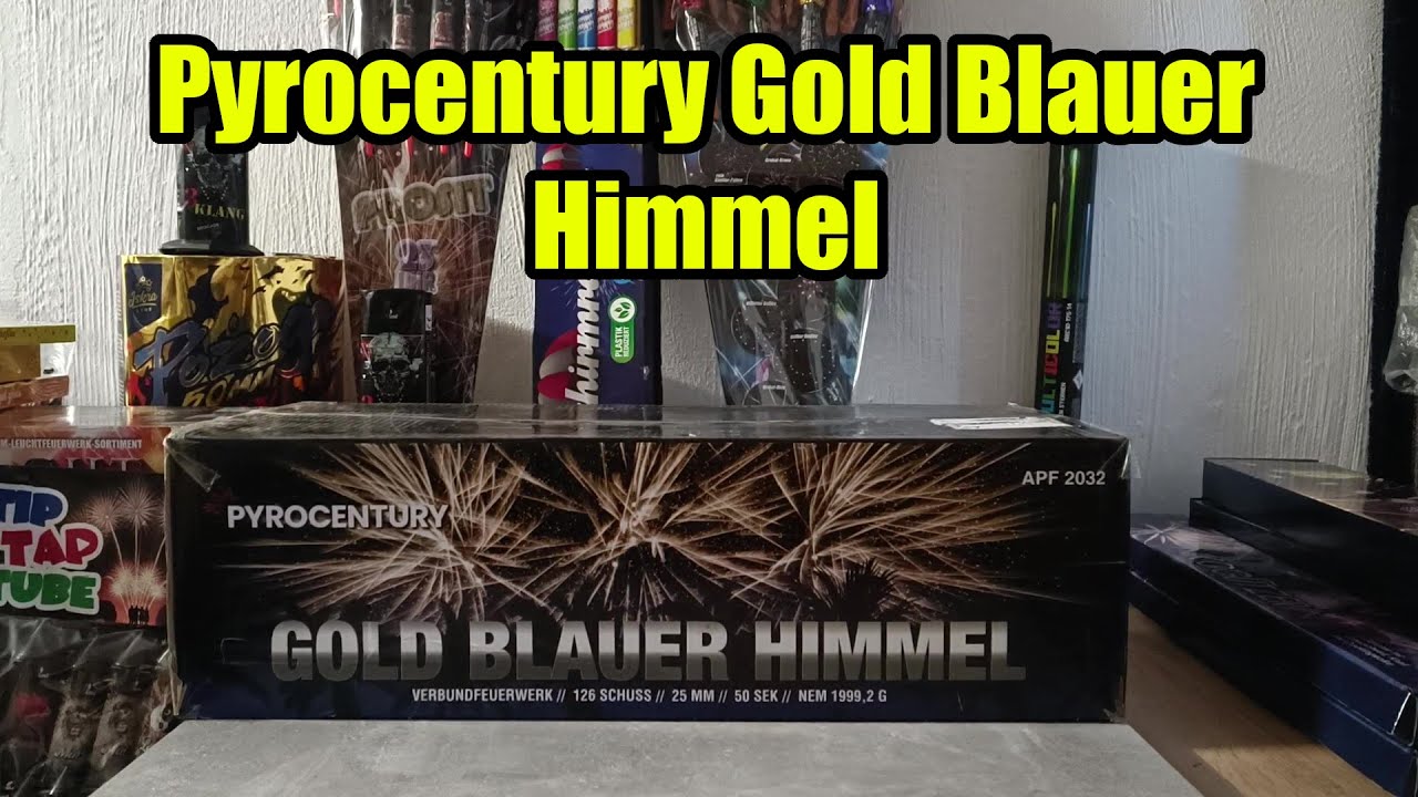 PYROCENTURY GOLD BLAUER HIMMEL / XXL VERBUND BATTERIE / 0 UHR BATTERIE