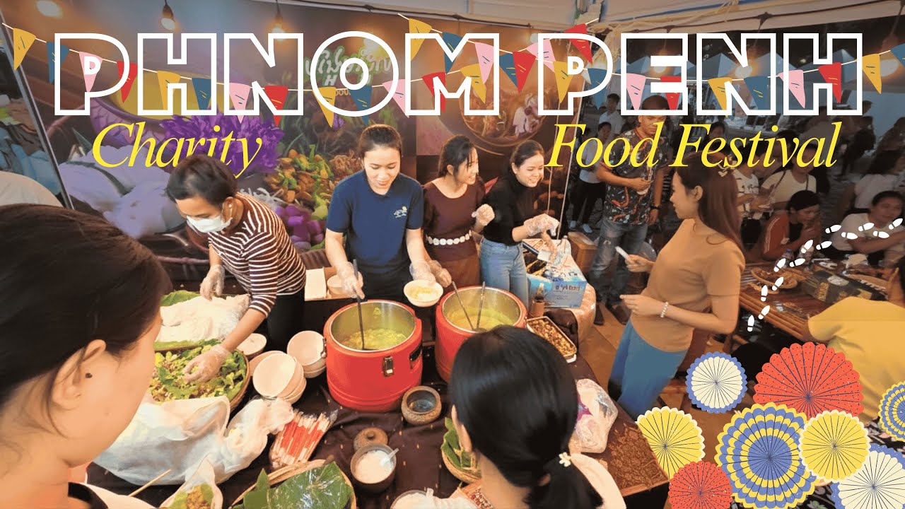 🇰🇭 PHNOM PENH NIGHT LIFE! 🍜 Charity Food Festival 2025 ASMR (4K DJI OSMO NANO Silent Walk)