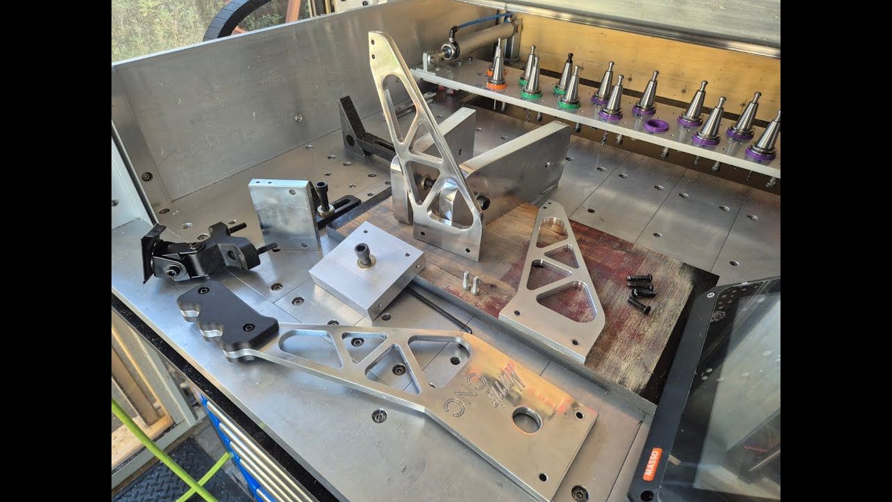 Bill's Home Built PrintNC Pro CNC Machining a 6061 Alloy 5 Way Adjustable  Monito Mount