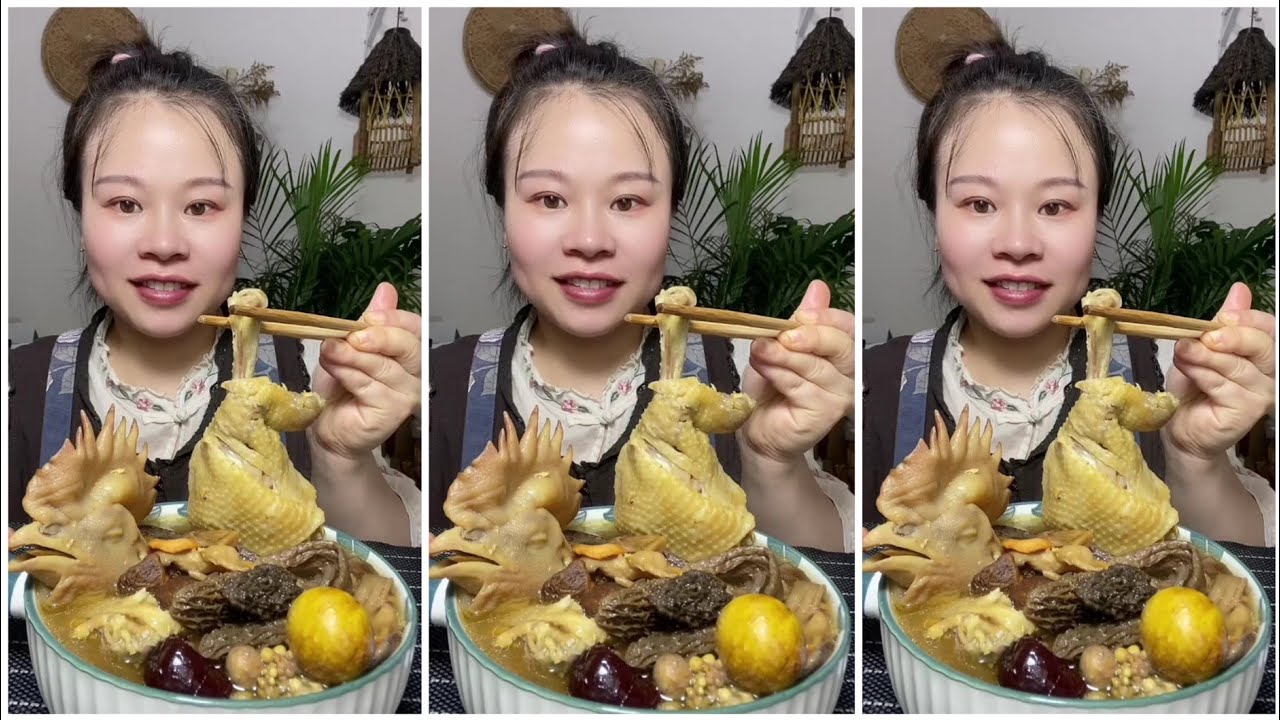 Tasty Home-Cooked Food 😋 Eating Pickled Lime Chicken Soup and Sweet Dumpling Cake #asmr #mukbang 