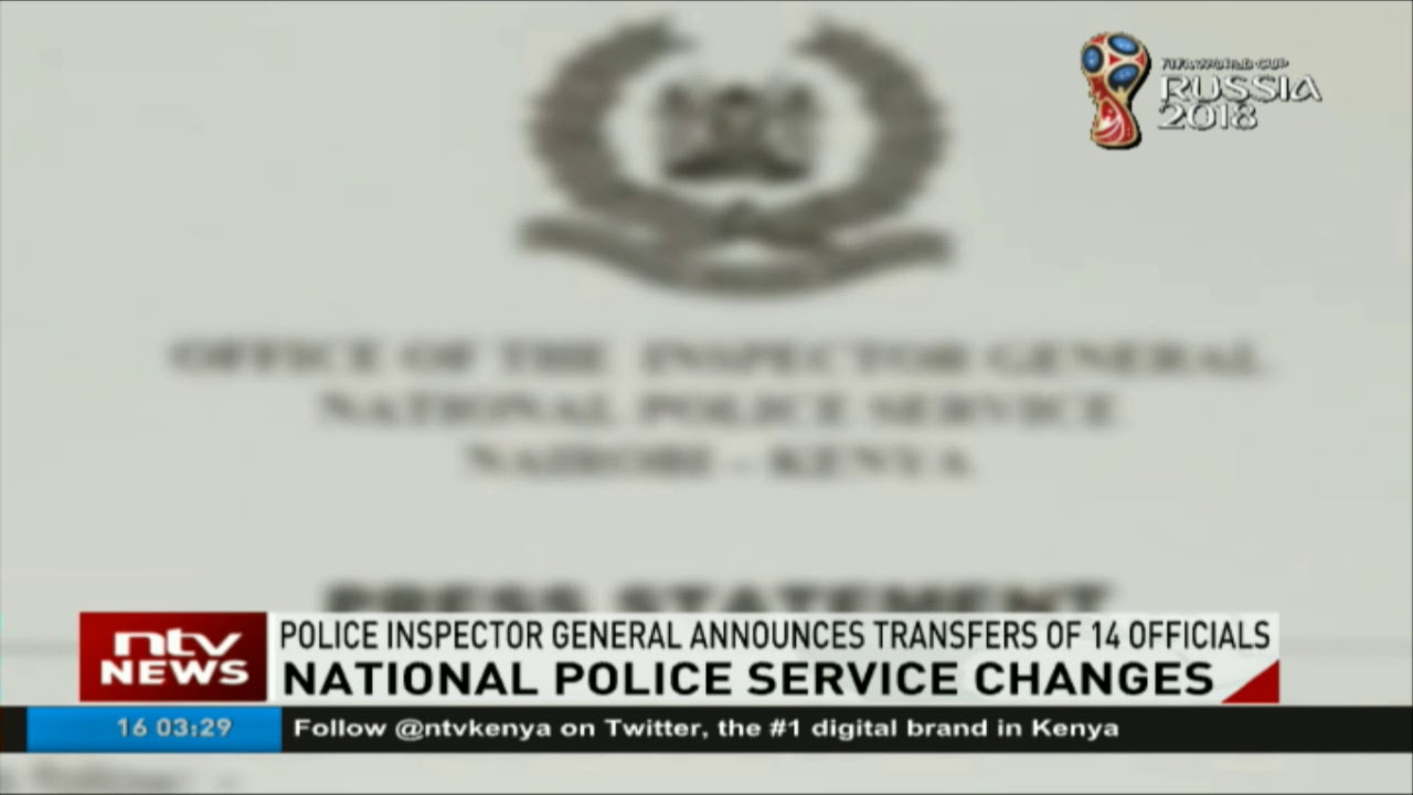 Police inspector general announces transfer of 14 officials