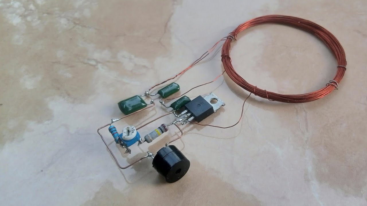 Simple metal detector 1 transistor tip41