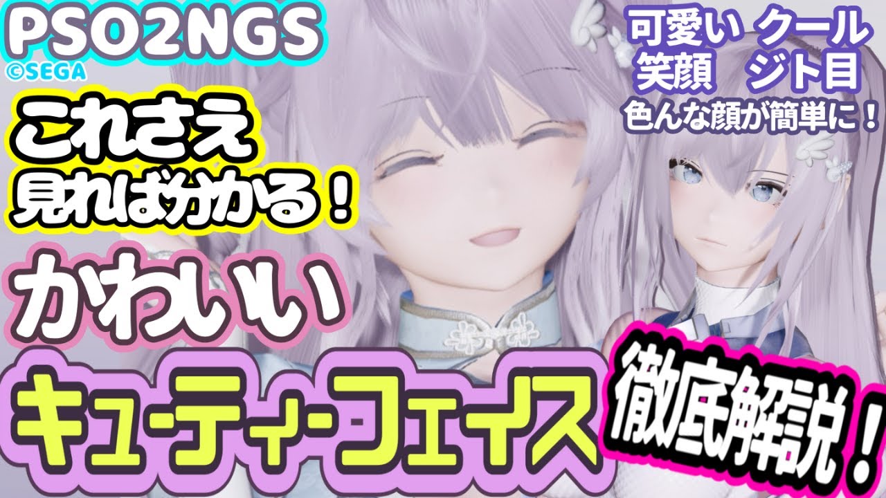 【PSO2NGS】徹底解説！かわいいキューティーフェイスの作り方！おすすめの瞳やまつげまでわかる【キャラクリ】