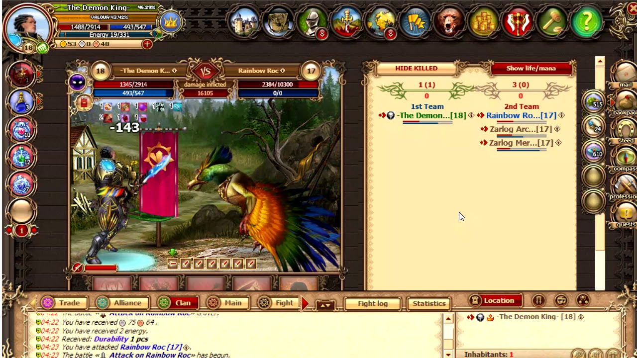 Level 17 Monsters: Rainbow Roc and Zarlog - War of Dragons