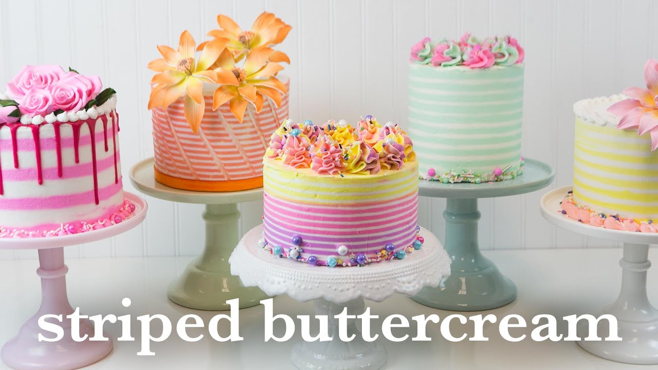 How to Stripe Buttercream on a Cake