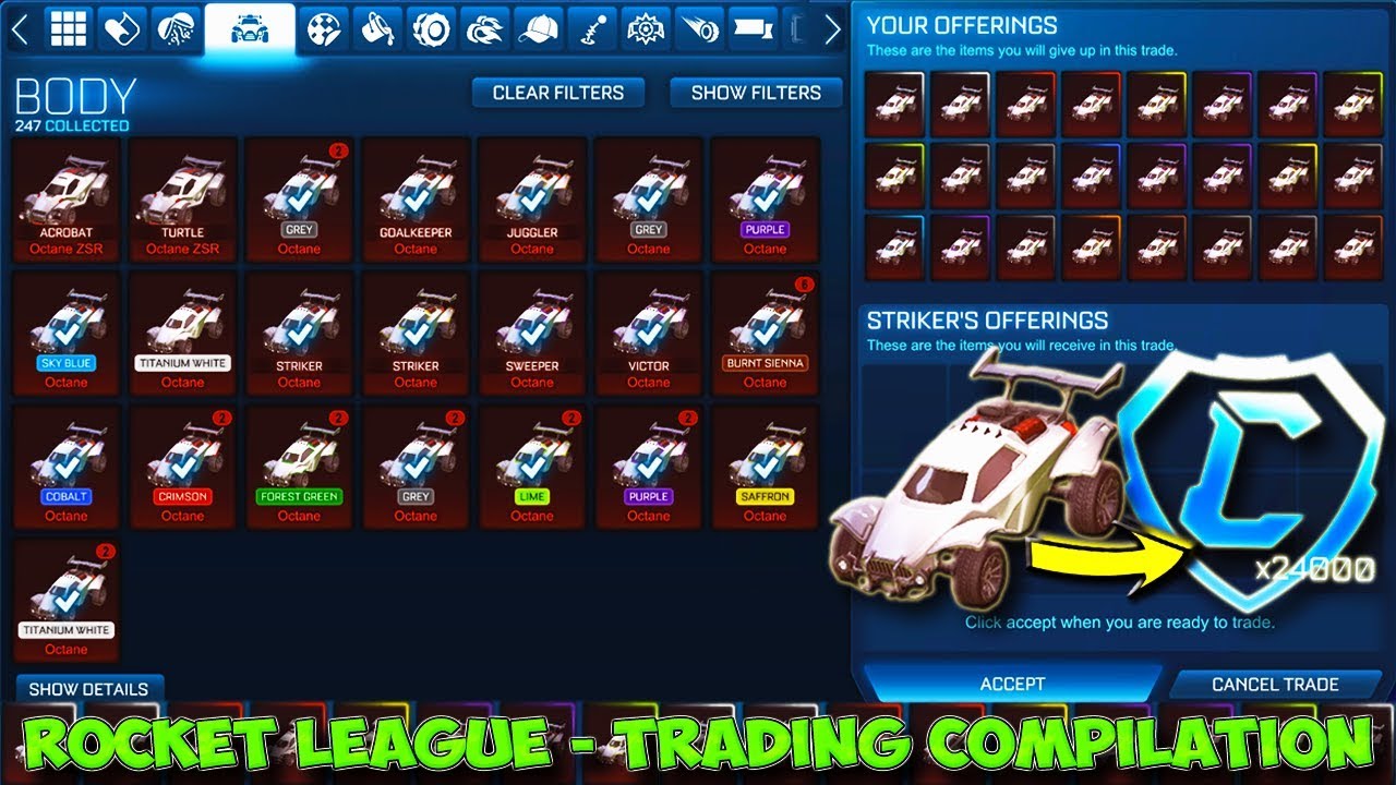 PAINTED OCTANE TRADING COMPILATION IN ROCKET LEAGUE! [50,000 CREDITS!]