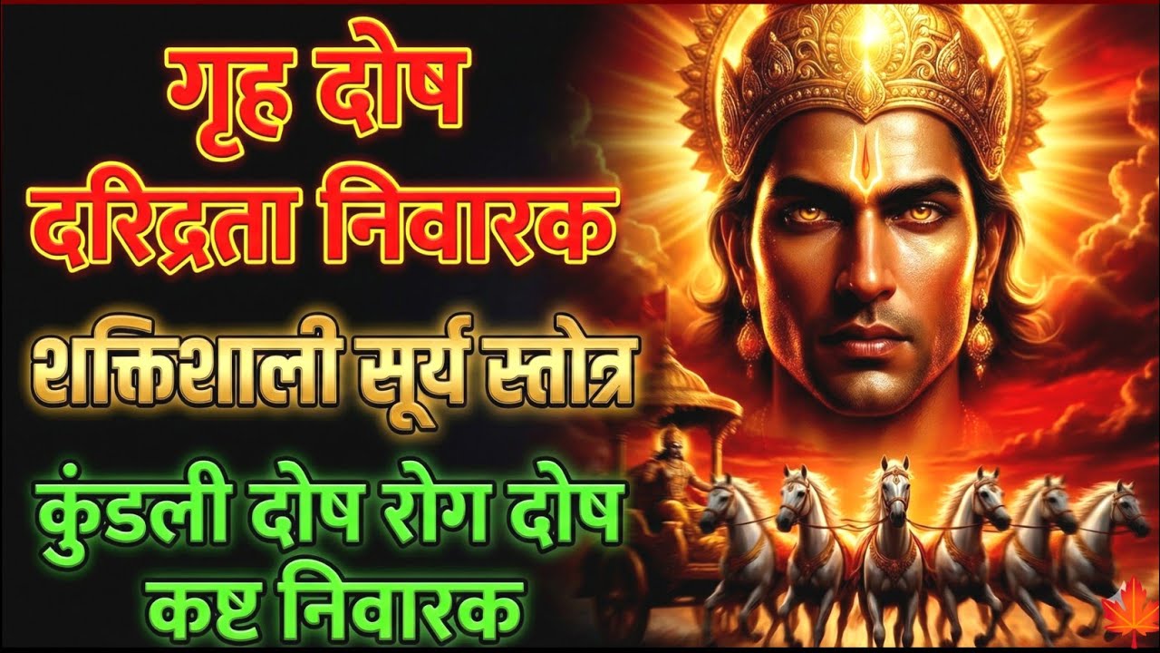 गृह दोष ओर दरिद्रता निवारक | शक्तिशाली सूर्य स्तोत्र | कुंडली दोष रोग दोष कष्ट निवारक 