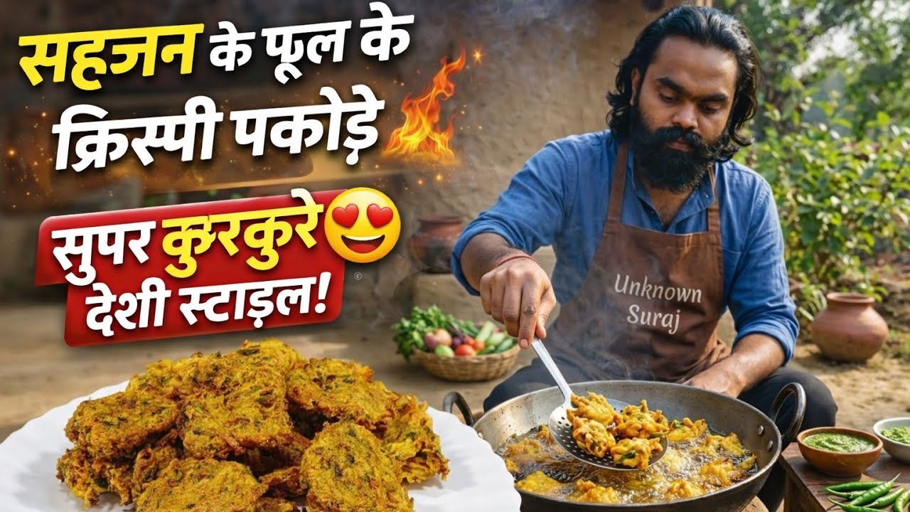 मोरिंगा (सहजन) फूल पकोड़ा रेसिपी 🤤 | बारिश स्पेशल करारे पकोड़े