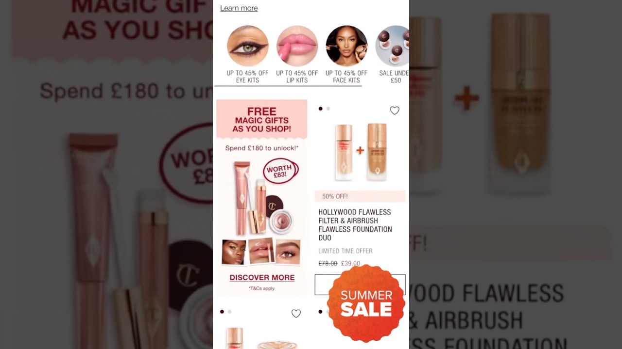 Charlotte Tilbury Summer Sale & 15% Discount Code CT-SOCJR6QJJFD 