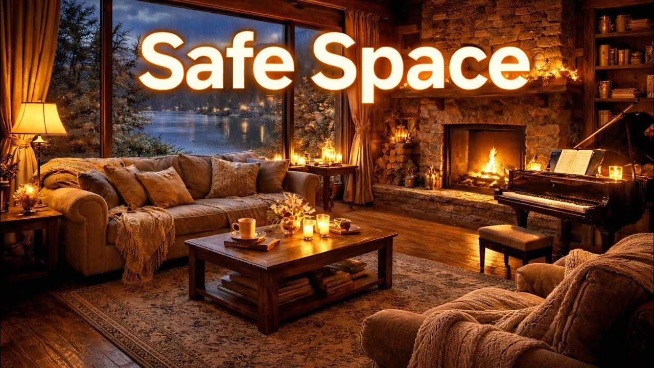 Safe Space Piano- Warm Fireplace Relaxation