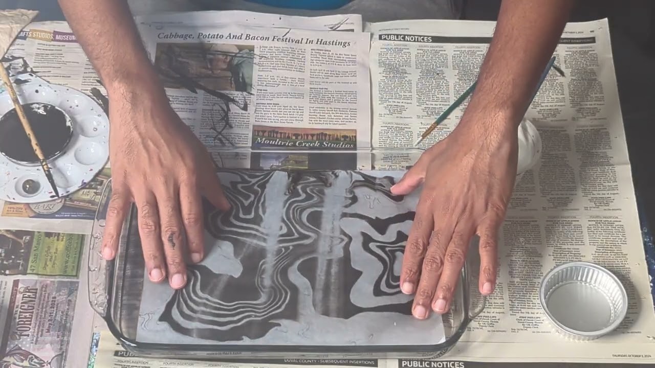 Suminagashi Japanese floating ink printing experience 