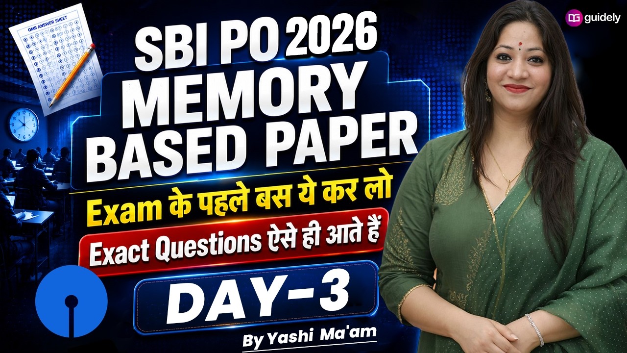 SBI PO 2026 Memory Based Paper | Day 3 | Most Expected Questions Before Exam | Yashi Ma'am