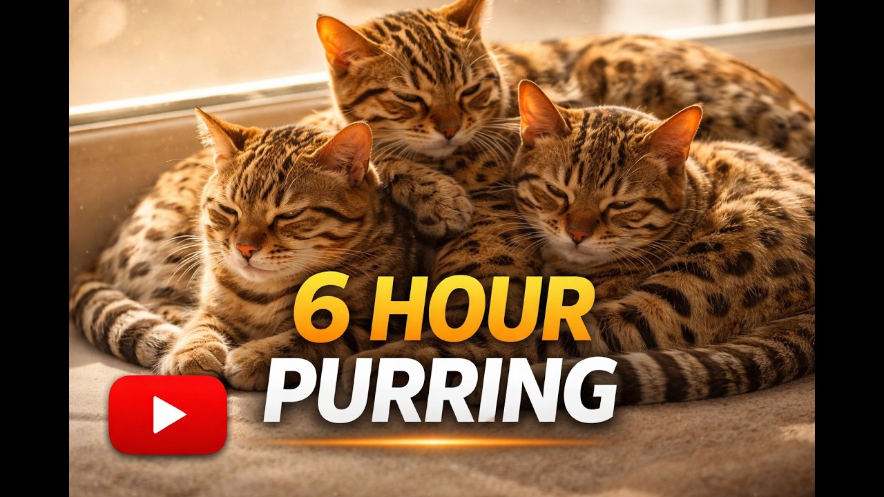 RELAXING ASMR | Mummy Cat & Kittens Purring | 6 hrs