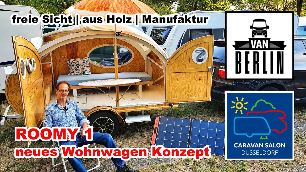 Roomy 1 | neues Cabrio Wohnwagen Konzept in Handarbeit aus Holz gefertigt | freie Sicht | CSD 2022