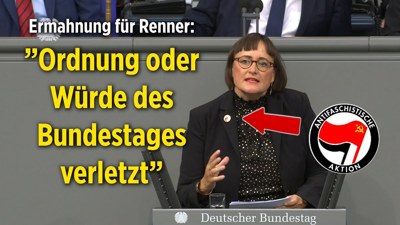 Schelte wegen Antifa-Anstecker im Bundestag: Martina Renner (Linke) kassiert Ordnungsruf