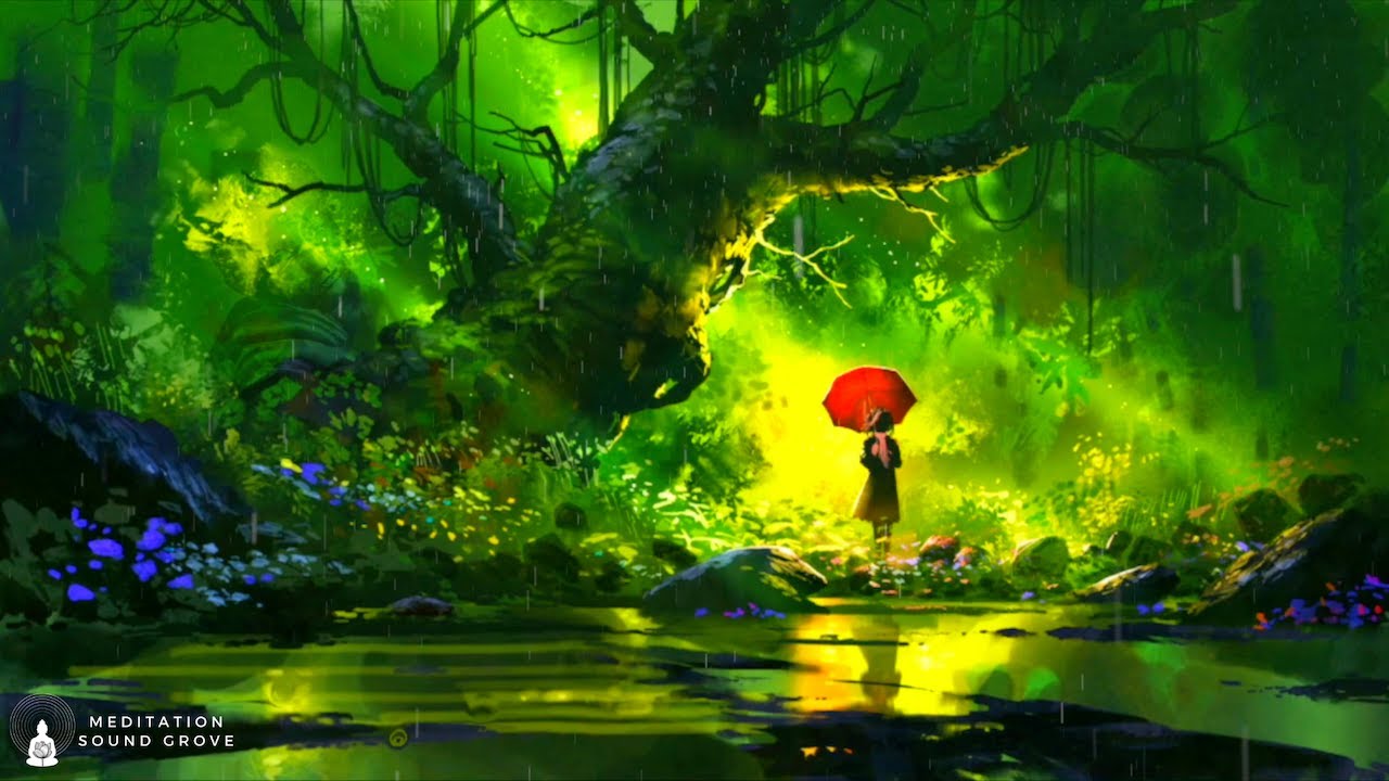 528Hz EMERALD FOREST 》 Beautiful Soft Piano With Healing Rain 》 Repair DNA & Manifest Miracles ♡