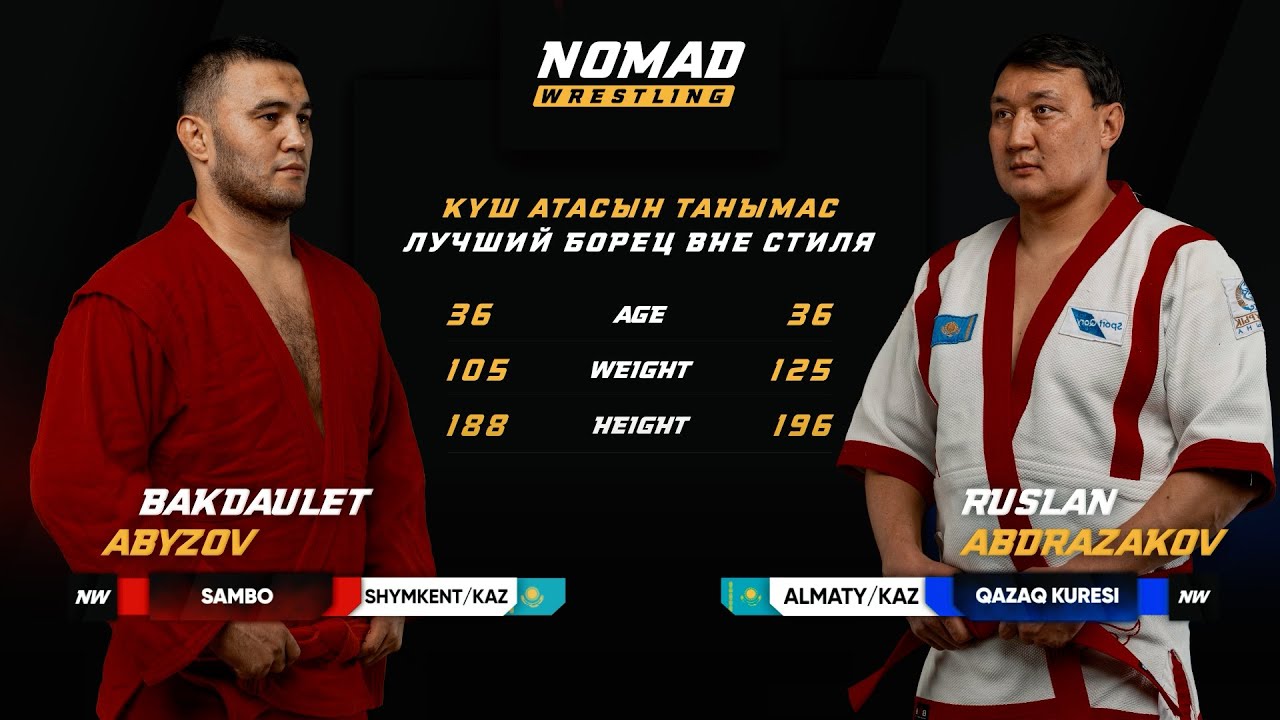 Бакдаулет Абызов (SAMBO 106kg) vs. Руслан Абдразаков (QAZAQ KURESI 125kg): Полная схватка