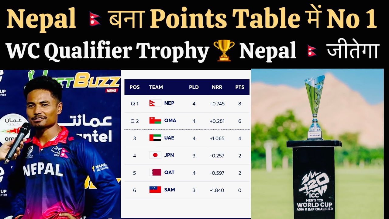 Nepal Huge Advantage In Points Table After Win Against Oman , Nepal Will Win Trophy 