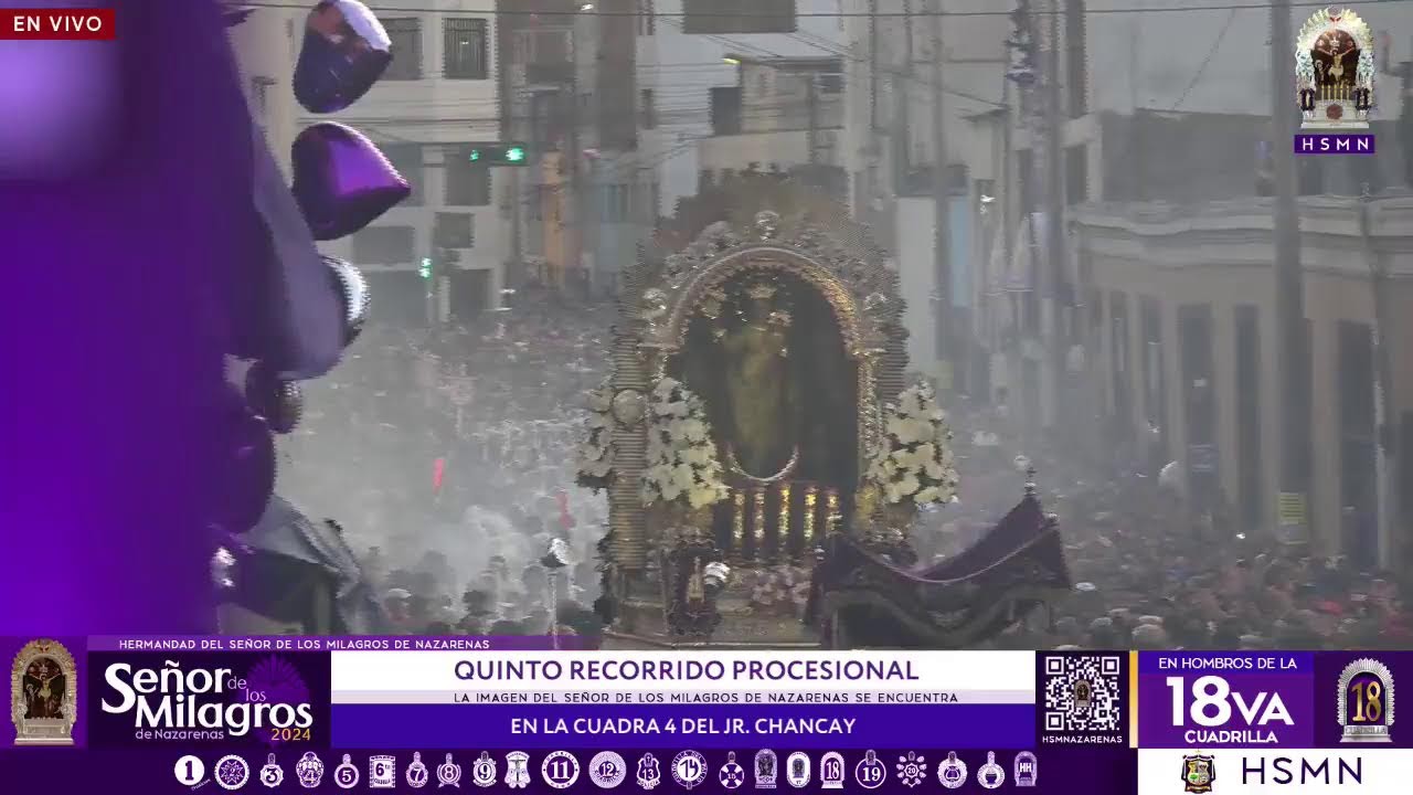 Quinto Recorrido Procesional del Señor de los Milagros de Nazarenas.
