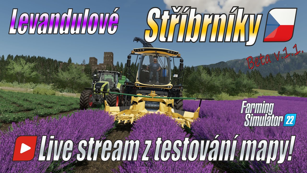 🪻Levandulové Stříbrníky - Live stream z testování Beta verze české mapy! - Farming Simulator 22 (4K)