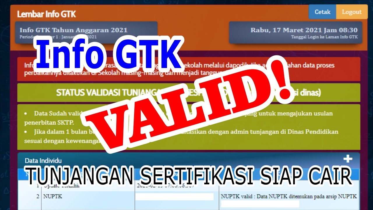 INFO GTK SUDAH VALID! TUNJANGAN SERTIFIKASI GURU SIAP CAIR. INI CARA MENGECEKNYA!