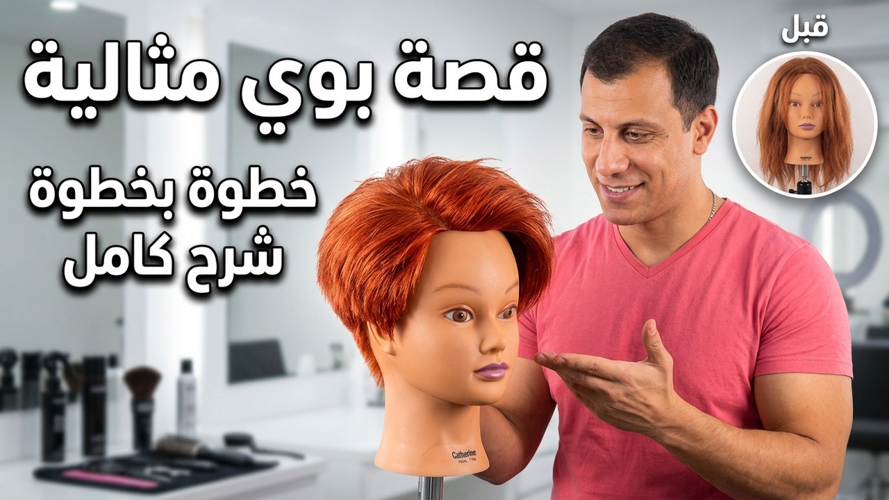 تعليم قصة شعر قصيرة البوي خطوة بخطوة شرح كامل,قصة شعر قصيرة للبنات خطوة بخطوة للمبتدئين#تعليم_القص