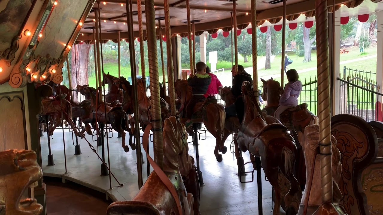 Griffith Park Merry Go Round Carousel at Christmas feat. Rudolph The Red-Nosed Reindeer Onboard POV