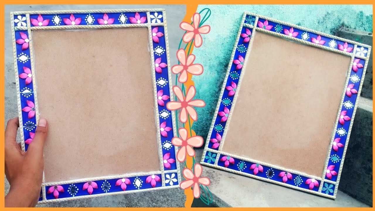 Aesthetic lippan art photo frame😱🤯 Making at home✨😲#diy #photoframe #craftideas #lippanart #craft