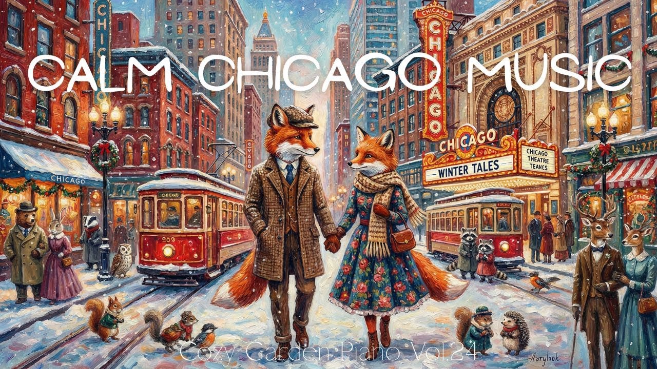 Cozy Chicago Winter 🏙️❄️ Calm Instrumental Music for Relaxing, Studying & Peaceful Evenings (45 min)