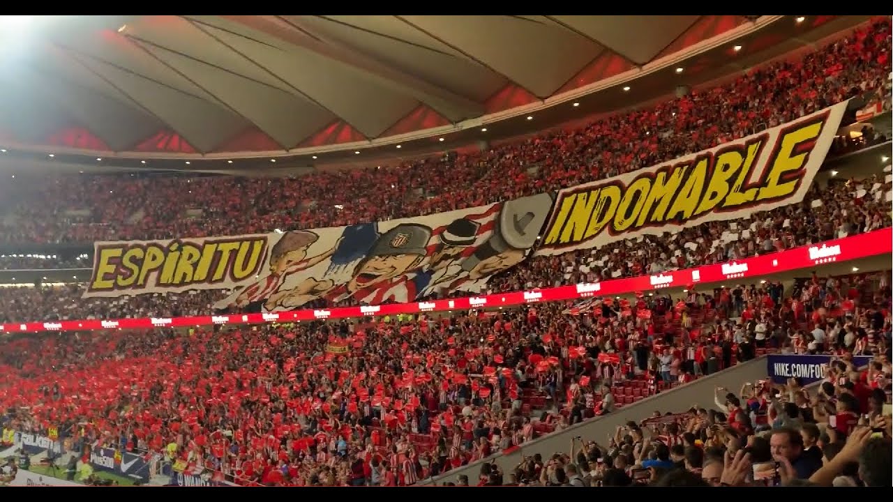 Atlético de Madrid . Espectaculo en el Metropolitano previo a partido. HD