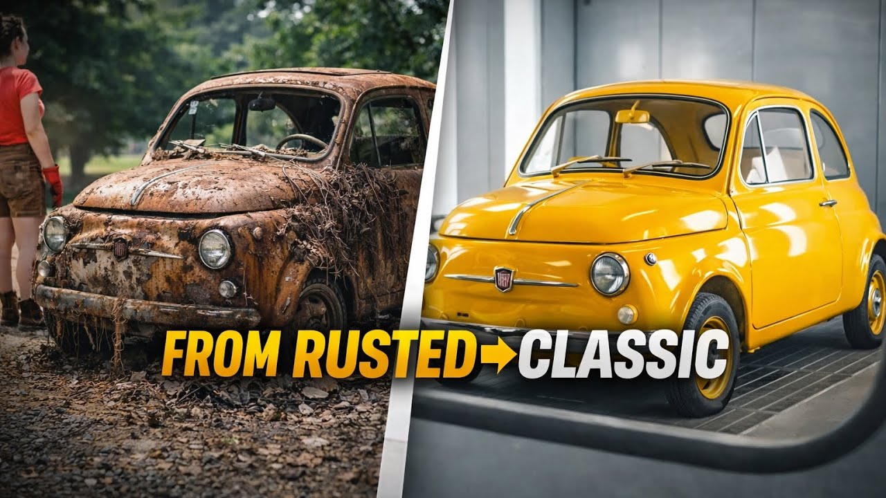 From Scrap to Showroom | The Ultimate Fiat 500 Transformation #viralvideo #cartransformation #cbum 