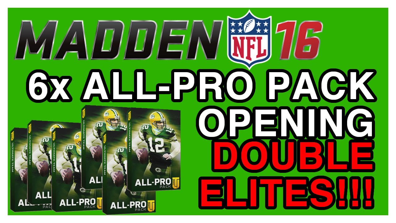 6x All-Pro Pack Opening - 2x Elites! Madden 16 | WikiGameGuides