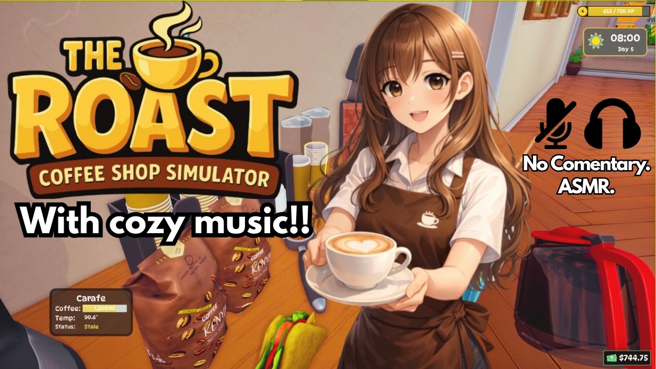 1 Hour Relaxing Brewing Coffee ASMR ☕ | The Roast: Coffee Shop Simulator Demo (No Commentary)