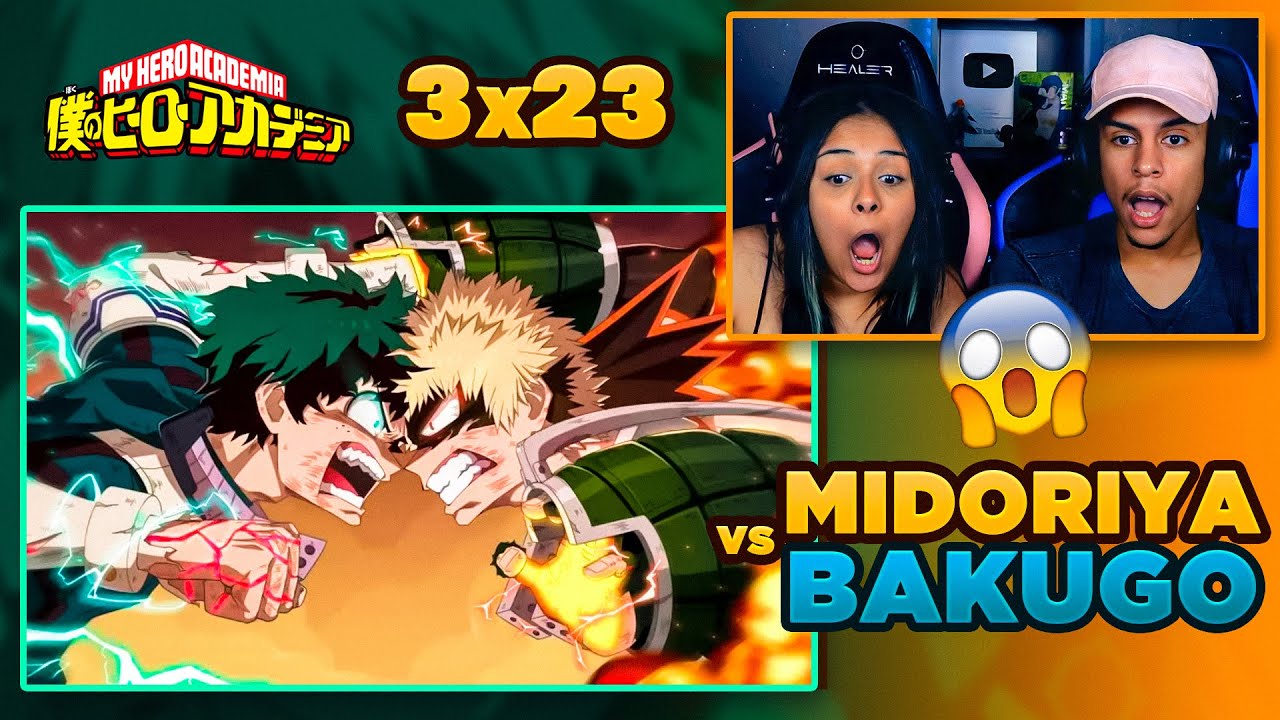 (MIDORIYA vs BAKUGO😲) | BOKU NO HERO 3ªT - EP 23  🇧🇷 | [React em Casal] 🔥