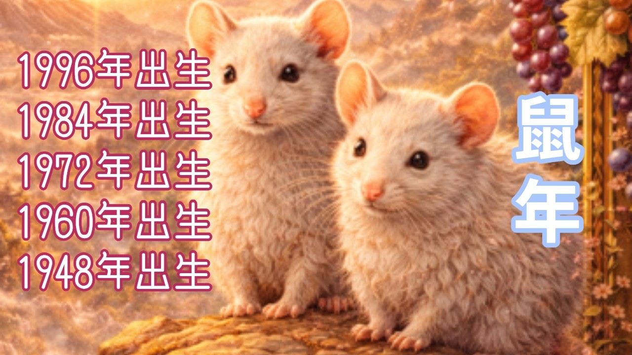 2026年春天 鼠年运势　【出生年份占卜】◆1996年出生 ◆1984年出生 ◆1972年出生 ◆1960年出生 ◆1948年出生