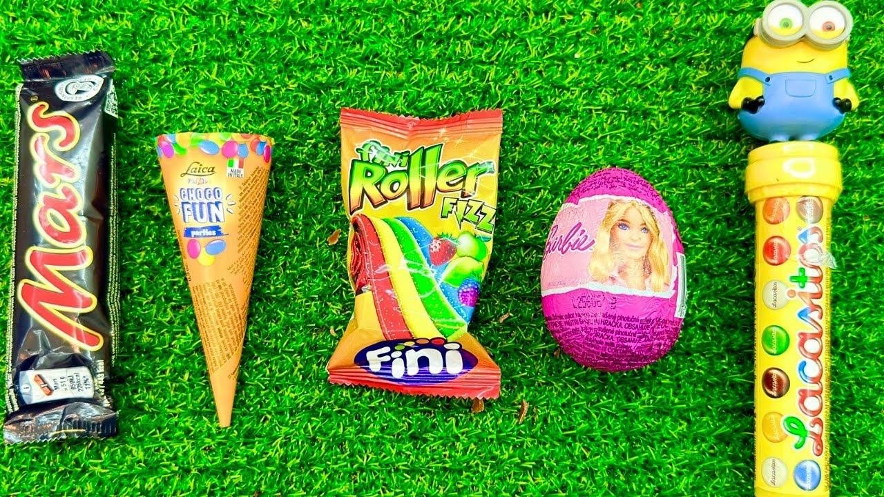 ASMR Most Popular Candys / some lots of colorful rainbow lollipop candy / unpacking chocolate eat 1