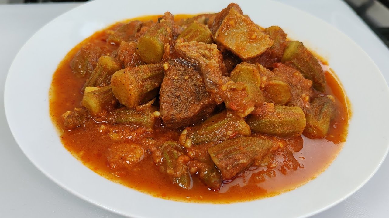 how to cook okra with beef //bamiya Arabic dish