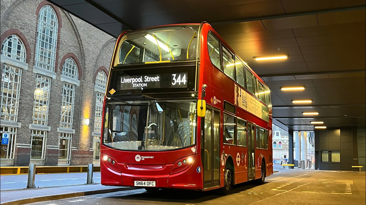 Full Route Visual. Route 344: Liverpool Street - Clapham Junction | Enviro400H 2478 SN64 OFC