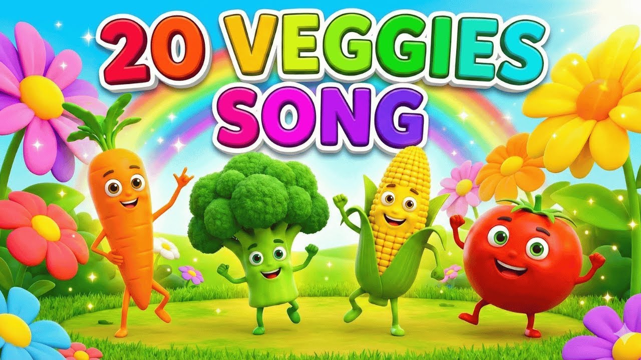 20 названий овощей на английском языке с песенкой! 🥦🥕 Изучаем овощи для детей | Веселое танцеваль...