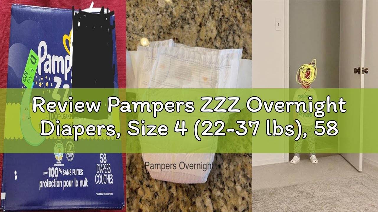 Review Pampers ZZZ Overnight Diapers, Size 4 (22-37 lbs), 58 Count, Nighttime Protection Disposable
