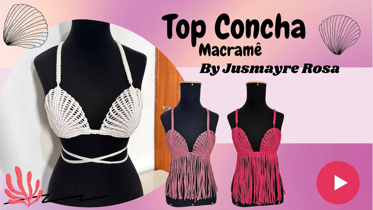Como fazer TOP CONCHA SHELL                       em macramê ꧂