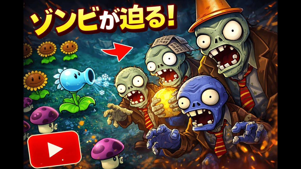 オリジナル版PVZ | ゾンビが迫る…この配置、耐えられるのか？