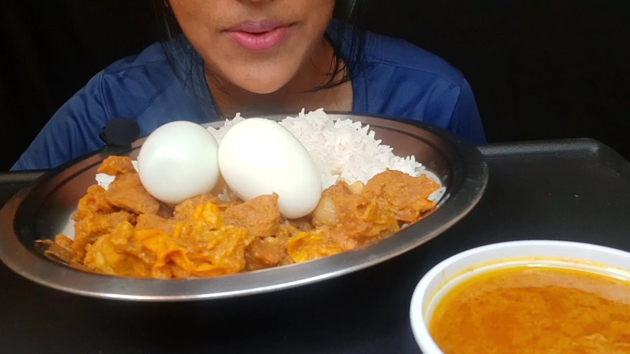 ASMR 🔥MUTTON CURRY WITH RICE , 🥚EGG // INDIAN FOOD ASMR