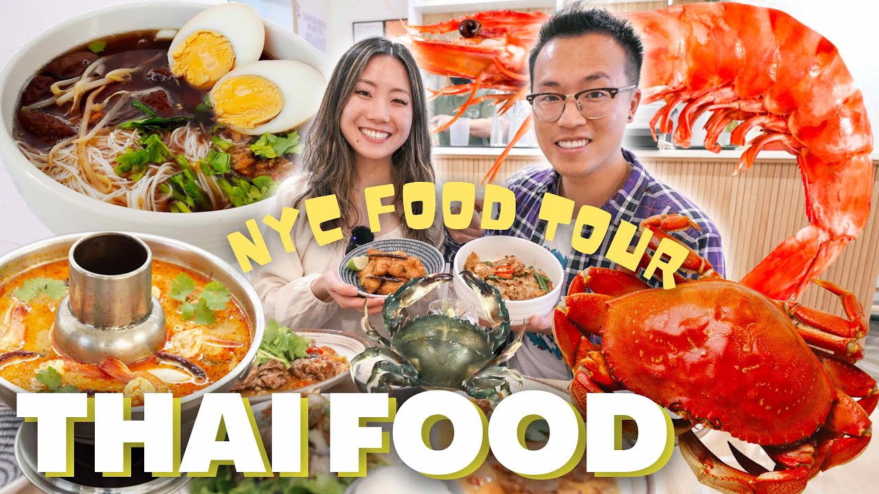 THAI FOOD TOUR in NYC (24 Hours Eating Thai Food in New York) Thai Ramen, Thai Hot Pot, Thai Seafood
