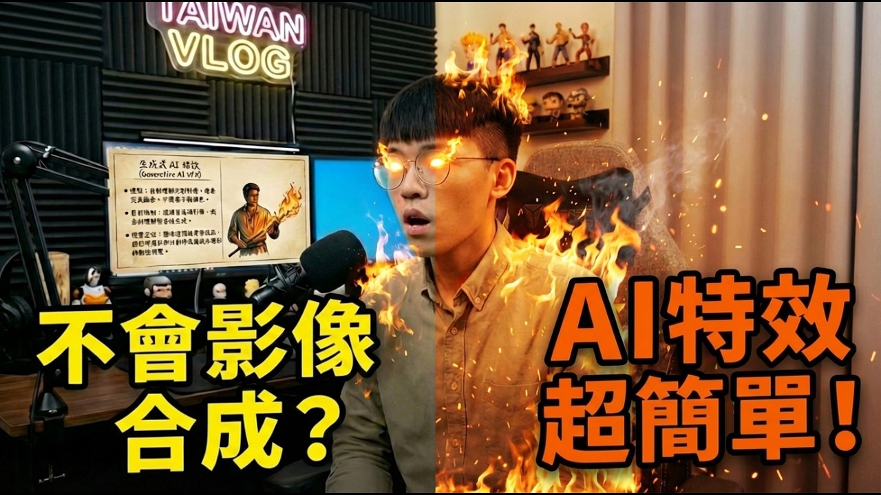 【AI 視覺特效】想幫影片上特效卻不會影像合成？實拍影片也能簡單加特效！教你用簡單的流程製作AI特效！Veo3.1, Nano Banana Pro, Google Flow