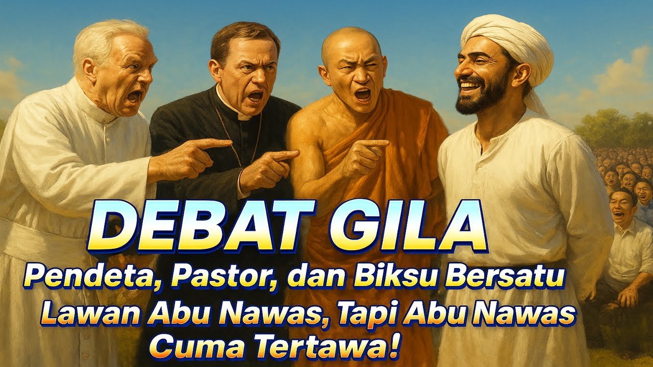 DEBAT GILA‼️ Pendeta, Pastor, dan Biksu Bersatu Lawan Abu Nawas, Tapi Abu Nawas Cuma Tertawa!