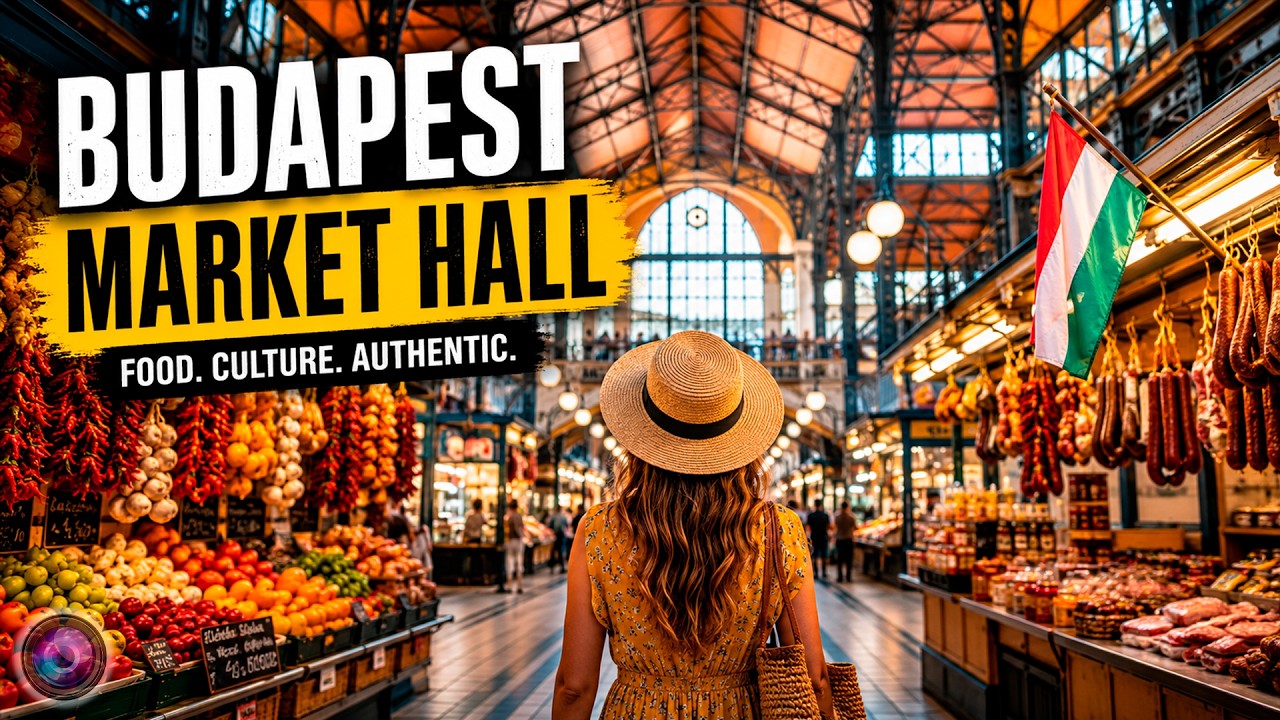 Budapest Great Market Hall Walking Tour (4K)  Hungarian Food, Crafts & Architecture