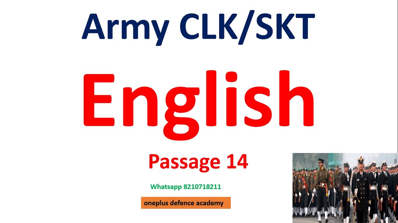 Army Clerk Complete English Class 31 | Army Clerk English | oneplus defence academy